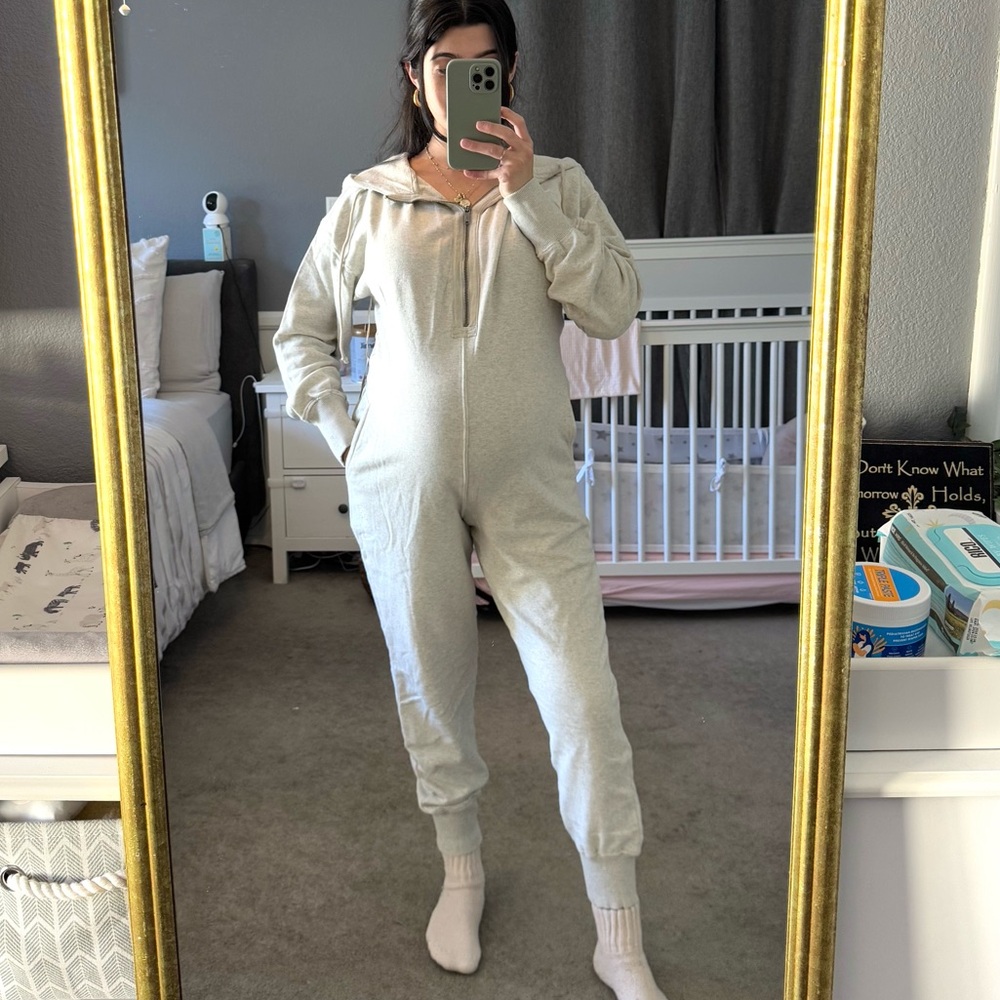 NWT Free People x Hatch Warm Up Jumpsuit Small-Heather Grey